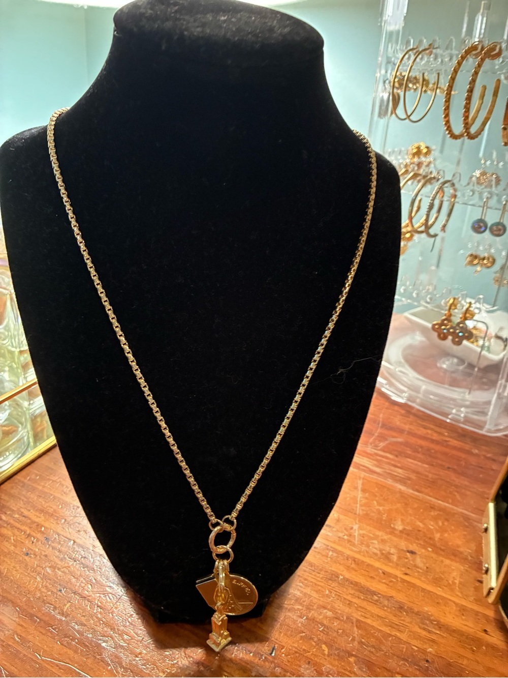 Anthropologie Gold-Tone Pendant Necklace with Charm